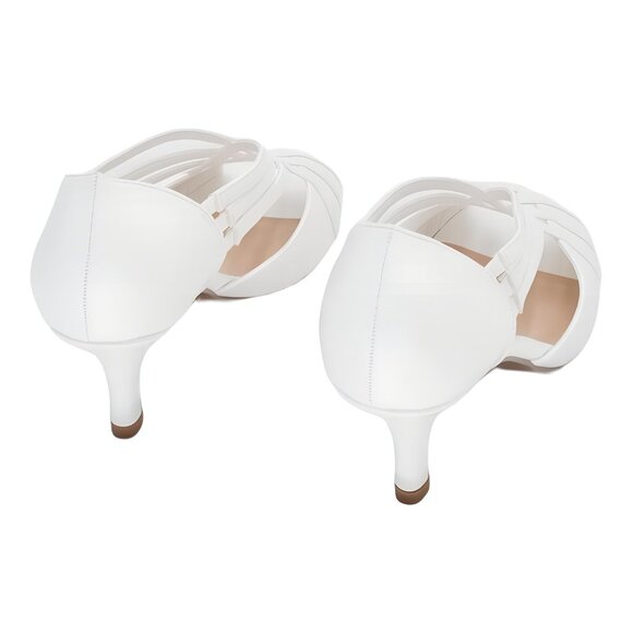 Easy Street Peep Toe Strappy Dress Pumps White 8.5M - Picture 3 of 6